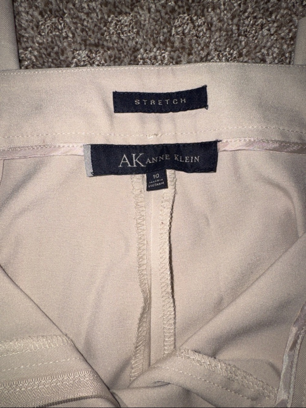 Anne Klein Light Cream Tailored Chino Pants